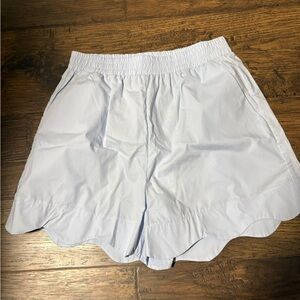 Worth collective boutique High-Waist Light Blue Scallop Hem Women's Shorts